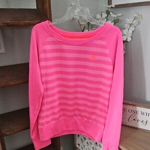 Pink Adidas Striped Sweatshirt